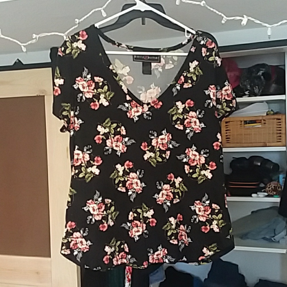 Floral Black Tee Shirt